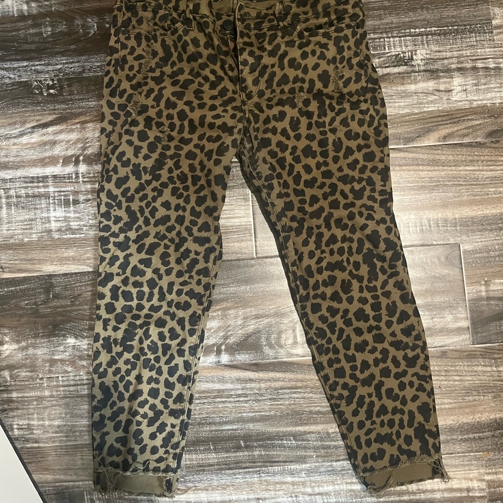 Leopard print mid-rise jeans Bundle 2/$15